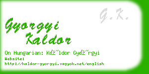 gyorgyi kaldor business card